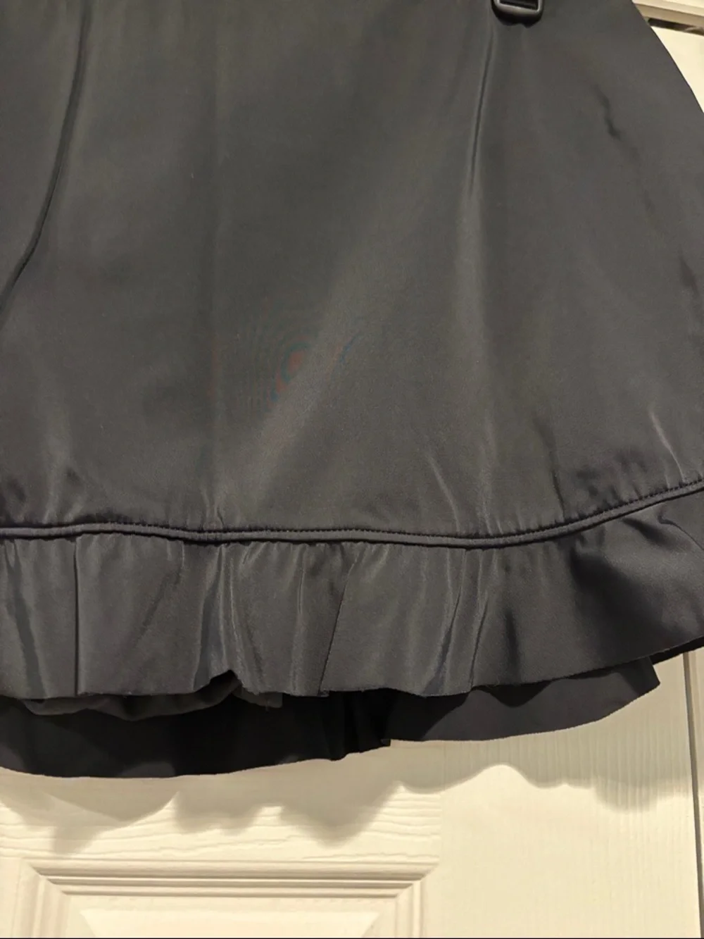 Black Ruffle Hem Women's Athletic Swim Skort